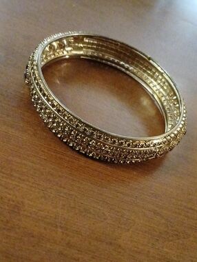 Gold-Tone Crystal Pavé Bangle Bracelet